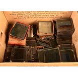 A box of miscellaneous magic lantern slides, to include Victorian, many coloured.