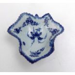 A Worcester blue & white pickle dish, mid 18th century, 8.5 x 8.8cm.