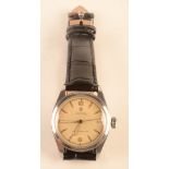 A stainless steel Rolex Oyster Royal gentleman's wristwatch with gold numerals at 12 and 6,