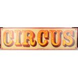 A painted Circus sign, 33 x 114cm.
