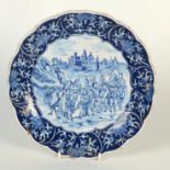 A Delft pottery blue and white dish, 19th century,