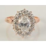 A 14ct gold paste set cluster ring, size L.