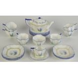 A Shelley porcelain tea service, decorated in the 'My Garden' pattern No.11607, Rd.