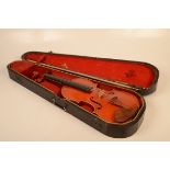 A modern full-size violin, labelled 'Johan Christiaan Nijhuis, Banbury, Oxfordshire, 1997',