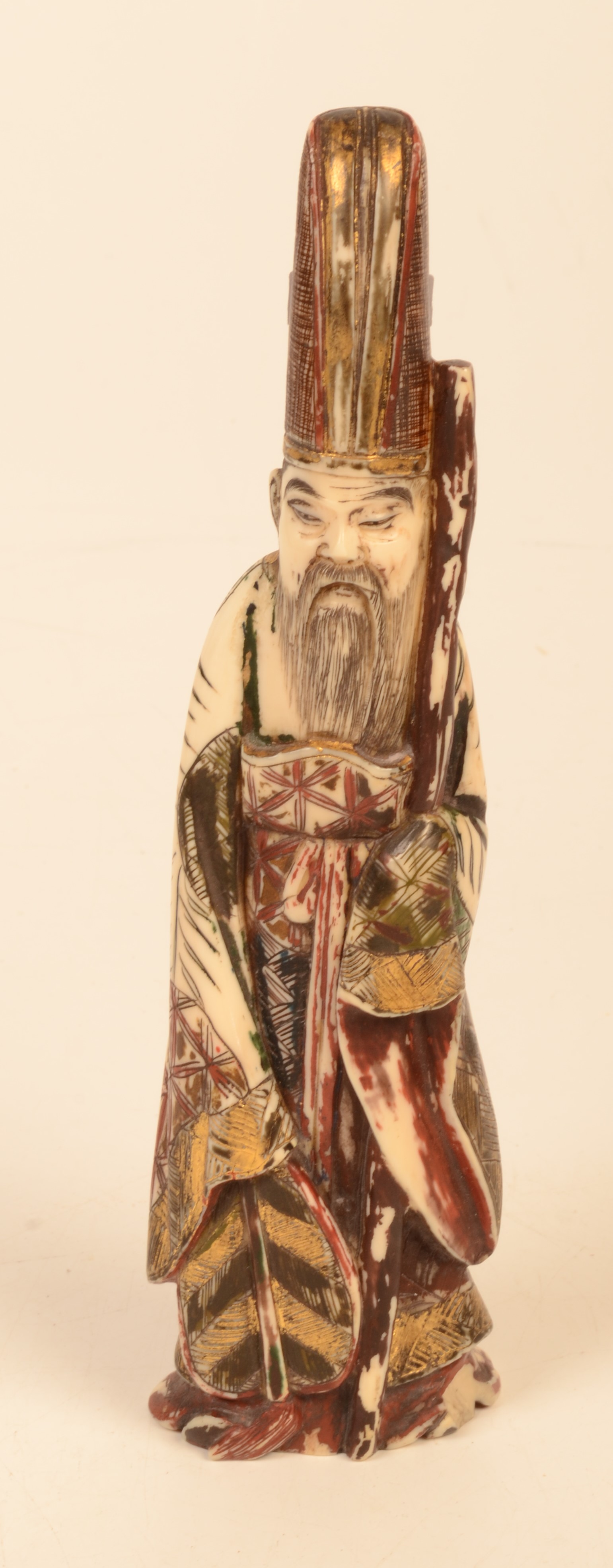A Japanese ivory figure, circa 1900, height 19cm, width 5cm. - Image 2 of 2