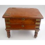 A brass bound "campaign" writing desk,