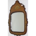 An Indian painted wall mirror, height 78cm, width 52cm.