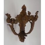 A gilt metal twin branch wall sconce, early 20th century, height 44cm.