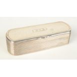 A rectangular reeded and engine turned snuff box by Edward Smith, Birmingham 1830. Length 9.3cm, 2.