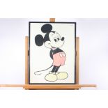 A Walt Disney Productions poster of Mickey Mouse, framed and glazed, 62.5 x 47cm.