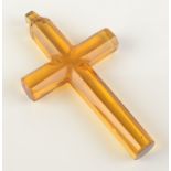 A citrine cross, height including suspension loop 54.6mm.
