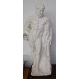 A plaster model of a classical bearded figure, height 60cm.