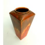 A Ricardia Ware flambe glazed vase, circa 1930s, height 20cm, width 9cm.