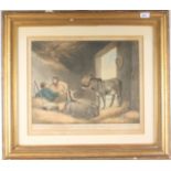 A pair of engravings by E.Bell, entitled 'The Cottage Sty' and 'The Rustic Hovel, painted by G.