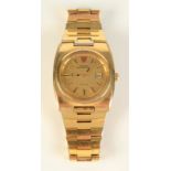 An Omega Megaquartz 32KHz ladies's gilt wristwatch on Omega bracelet,