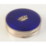 A silver and enamel small compact by Page, Keen & Page Plymouth the lid with a Naval Crown,