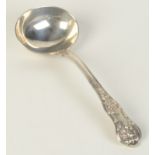 A Victorian silver Queens pattern sauce ladle, London 1841, 2.9oz.