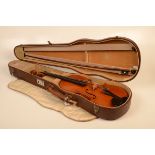 A German violin, circa 1890, labelled 'Antonius Stradivarius Cremonenis Fieca bad Anno 1713',