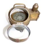 A ships brass compass, Lilley & Holland Ltd, London, height 25cm, width 25cm.