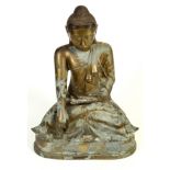 A bronze figure of a seated Buddha, 18th century, height 40cm, width 30cm, depth 21cm.