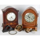 An inlaid mahogany mantel clock, early 20th century, height 35cm, width 29cm,