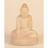 A Burmese alabaster Buddha, height 17cm, width 11.5cm.