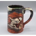 A Japanese Sumida Gawa pottery mug, 19th century,