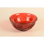 A Chinese Beijing transparent red glass bowl,