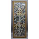 A pair of Chinese silk sleeve panels, embroidered with butterflies and foliage, 45.5 x 15cm.