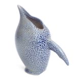 An Anthony Theakston salt glaze 'Penguin' jug, signed, height 16cm.
