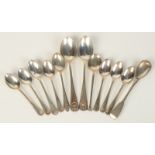 A George IV Scottish silver fiddle pattern condiment spoon,