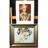 Benjamin CARRIVICK Two female studies Oil on board One signed