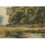 John Gutteridge SYKES (1866-1941) Newlyn School Duck Pond Watercolour Signed and titled 17 x 23.