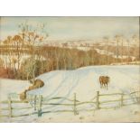 Norman GARSTIN (1847-1926) Winter landscape Watercolour Signed 48 x 64 cm