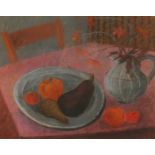 Biddy PICARD (1922) Fruit on a Plate Mixed media Signed 36 x 45 cm