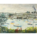 Alan FURNEAUX (1953) Admiring the view - Flushing to Falmouth - en plein air Oil on