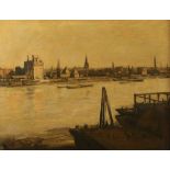 David Thomson MUIRHEAD (1867-1930) Battersea and St Mary's Church from Chelsea Oil on canvas