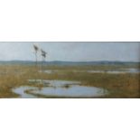 Louis Monro GRIER (c 1864-1920) Marshland Oil on canvas Signed 25 x 60cm