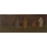 Dunbar MARSHALL-MALAGOLA (1918-2001) Still life study of bottles and vases Oil on board Signed 18 x