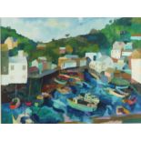 Richard TUFF (1965) Polperro Gouache Signed,