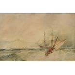 Samuel OWEN (1768-1857) Shipping off Dover Watercolour 9.5 x 16.