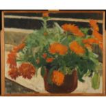 Valerie WILSON nee Knight (1950-2004) Marigolds Oil on canvas 37 x 46cm