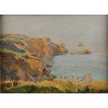 Herbert Kerr ROOKE (1872-1944) South Devon Coast with Mewstone Oil on panel 24.5 x 33.