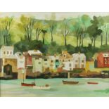 Richard TUFF (1965) Waterside Houses Gouache Signed 36 x 47 cm Condition report: