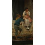 Eugen Alfons VON BLAAS (1843-1931) The Fisherman's Wooing Lithograph 78 x 37 cm