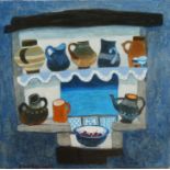 Brenda KING (1934) Kitchen Shelves Oil on canvas board Signed and dated '2000 Inscribed to the back