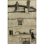 Julian DYSON (1936-2003) Cottage Gate Pencil on paper Signed and dated '89 25 x 17 cm