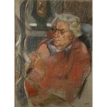 Ken SYMONDS (1927-2010) Denis Mitchell Pastel on paper Signed Inscribed to the back and dated