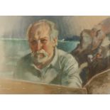 Ken SYMONDS (1927-2010) Self-portrait Pastel on paper Signed Inscribed to the back 50.