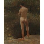 Follower of TUKE Nude Boy Oil on canvas Bears initials 60 x 50 cm Condition report: